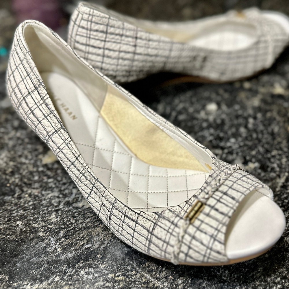 Cole Haan Women's Plaid Peep-Toe Shoes